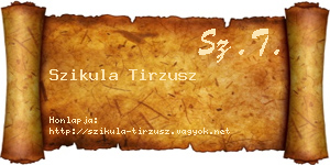 Szikula Tirzusz névjegykártya